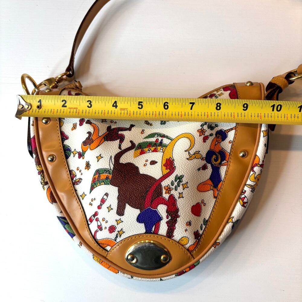 Piero Guidi Magic Circus Mini Crescent Shoulder Bag White Multicolor Italy - Picture 6 of 10